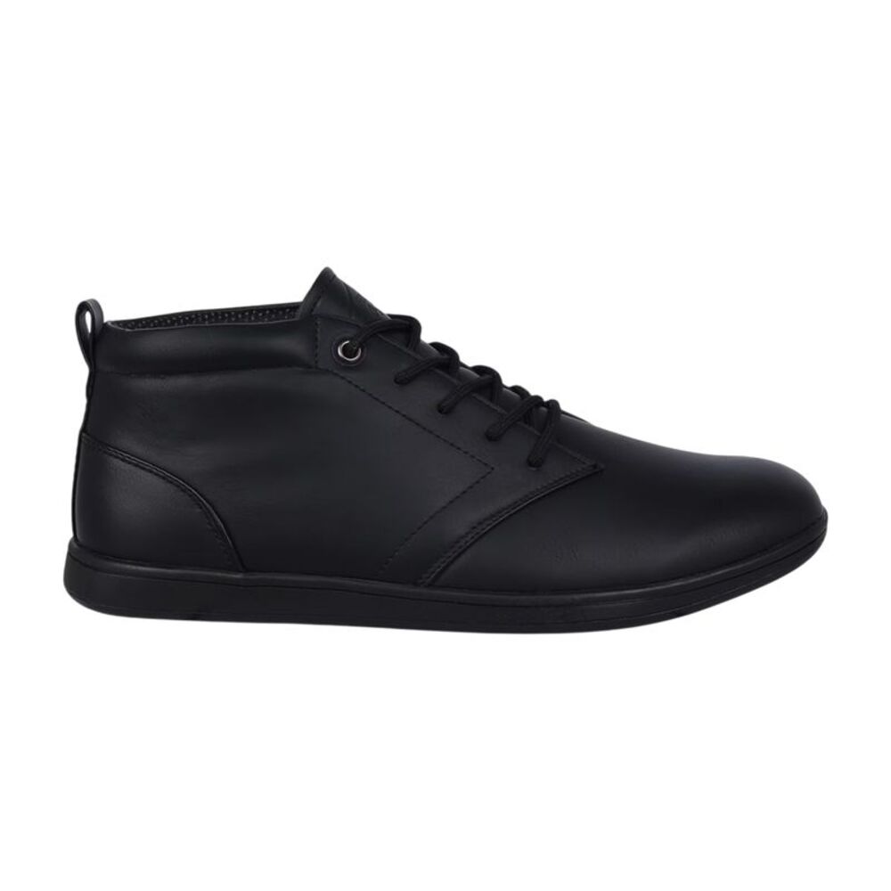 Lee Cooper Mens Finch Faux Leather Flat Chukka Boots / Black